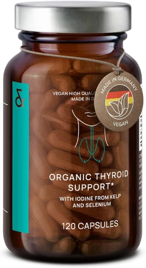 Iode Thyroide Bio avec Selenium Bio - Complement Alimentaire Thyroide - 150 μg per Iode Gelules + 55 μg Sélénium - à base de Algue Kelp et Selenium Naturel - 120 Capsule d'Iode - Vegan