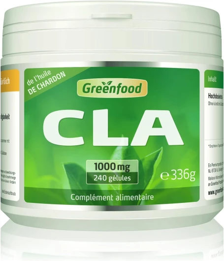 CLA, 1000 mg, 240 gélules - Sans additifs artificiels, Sans génie génétique