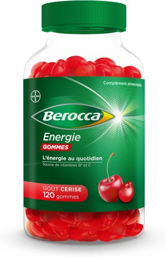 ® Energie gommes - Multivitamines Complément alimentaire - Source de vitamines B* et vitamine C - Réduction de la fatigue, donne de l'énergie au quotidien - Goût Cerise - 120 Gummies