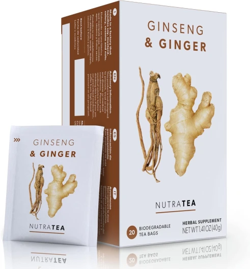 Thé au gingembre et au ginseng - 20 Sachets de thé enveloppés - Tisane