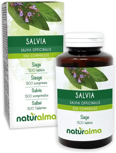 Sauge (Salvia officinalis) feuilles Naturalma - 150 g - 300 comprimés - Complément alimentaire - Naturel et Végétalien