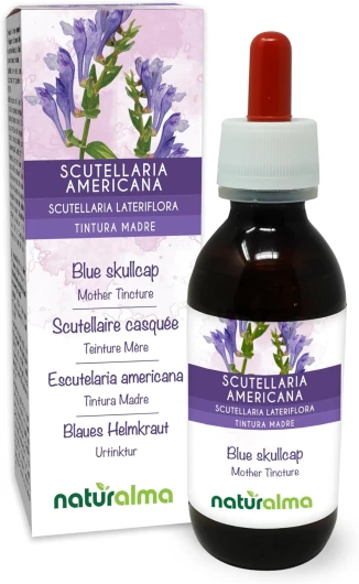 Scutellaire casquée ou Scutellaire américaine (Scutellaria lateriflora) herbe Teinture Mère sans alcool Naturalma - Extrait liquide gouttes 120 ml - Complément alimentaire - Végétalien ou végan