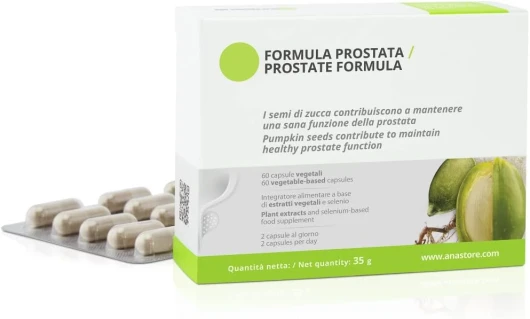 FORMULE PROSTATE * 411.25 mg / 60 gélules * Contient du sélénium, du sabal, de l'ortie et de la courge