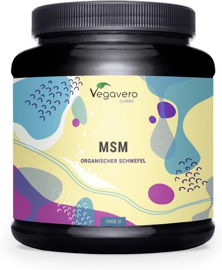 MSM Vegavero® Poudre - 1 Kg Méthylsulfonylméthane Pur à 99,9% - Sans Additifs & VEGAN - Formation de Collagène - Testé en Laboratoire - Format Sachet ou Boîte