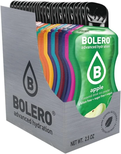 Bolero boissons MIX STICKS 24x3g I boisson rafraîchissante en poudre sans sucre édulcorée à la stévia - pour diabétiques et sportifs - boisson hypocalorique à la vitamine C