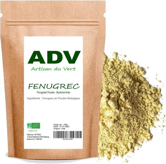 Fenugrec Poudre - Épice Naturelle pour Curry, Soupe, Marinade et Sauces - Saveur Unique et Aromatique (100g)