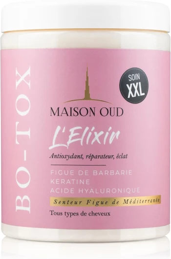 Bo-tox Capillaire Professionnel à la Figue de Barbarie, Soin Kératine, Antioxydant, Réparateur, Eclat, Sans Sulfate Parabènes Formol