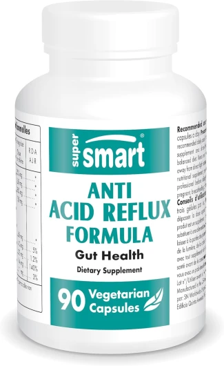 Anti-Acid Reflux Formula - Contient Orme Rouge, Extrait d’Écorce d’Orange, Racine de Réglisse & Zinc - Anti Reflux Gastro-Œsophagien - Sans OGM - 90 Capsules Végétariennes