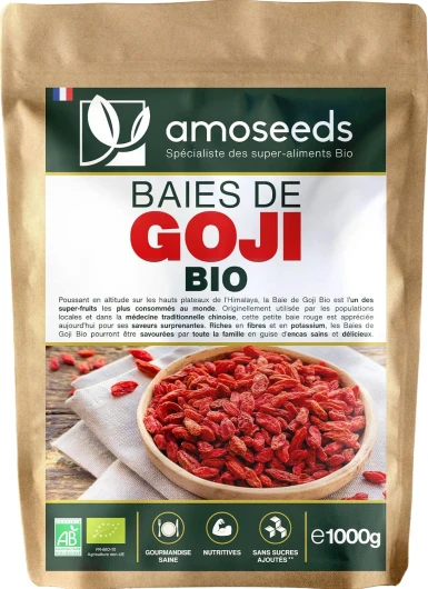 Baies de Goji Bio Supérieures 1KG - Sans soufre et sans Sucres Ajoutés - Himalaya