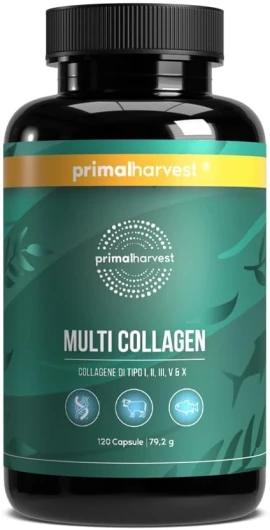 ® Multi-Collagen- 120 capsules de collagène hautement dosées- Premium Complex pour les cheveux, la peau, les ongles, les articulations & les intestins- sans gluten et soja