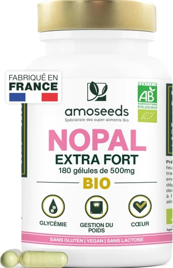 Nopal Bio Extra Fort - Formule Puissante - 180 Gélules Vegan - Qualité Supérieure