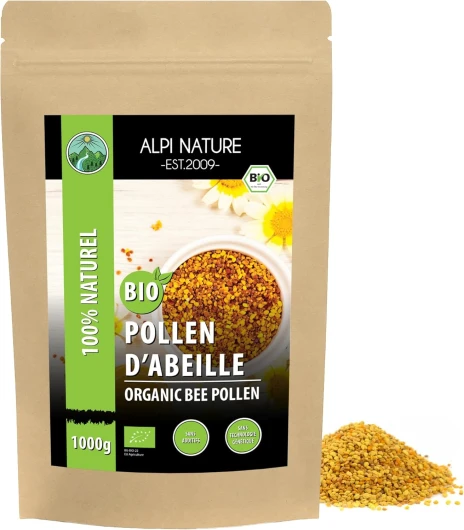 Pollen d'abeille biologique (1kg), pollen d'abeille naturel, séché, sans additifs de pollen multicolore