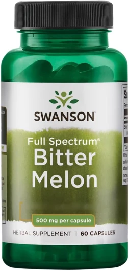 , Bitter Melon (Melon amer), 500mg, 60 Capsules, Hautement Dosé, Testé en Laboratoire, Sans Soja, Sans Gluten, Sans OGM