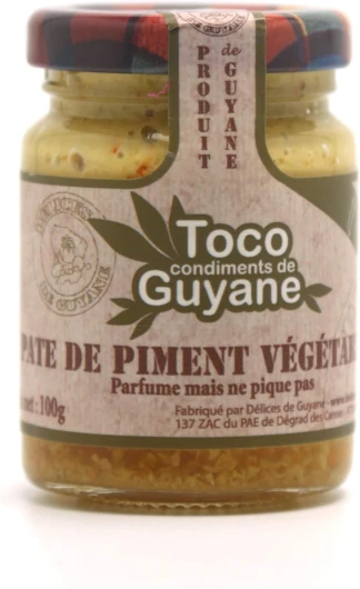 TOCO - Délices de Guyane – Pâte De Piment Végétarien – Parfume Naturellement Tous Vos Plats – Ingrédients Naturels Et 100 % Français – 100 Grammes