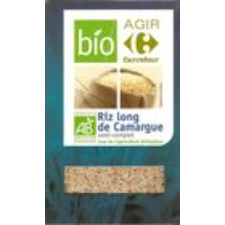 Carrefour "agir" riz long de camargue bio"