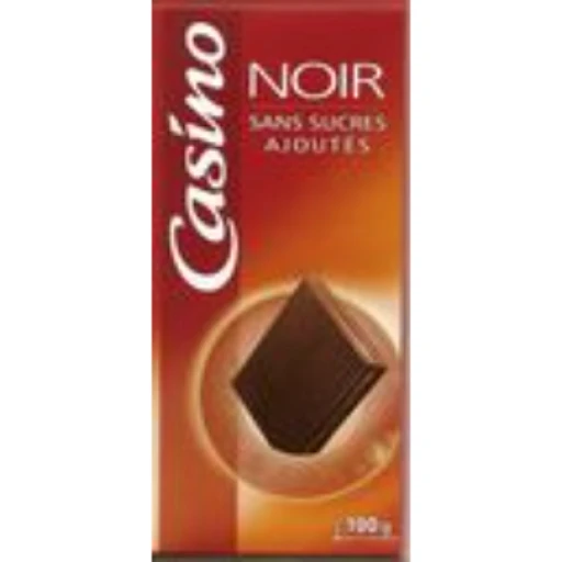 Casino chocolat noir sans sucres ajouté