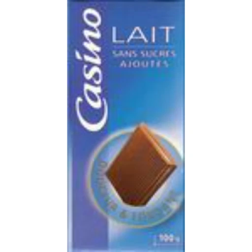 Casino chocolat au lait sans sucres ajouté