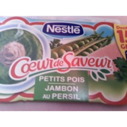 Purée coeur de saveur petits pois, jambon au persil nestlé (200g)