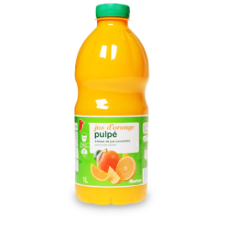 Jus orange pulpé à base de jus concentré auchan