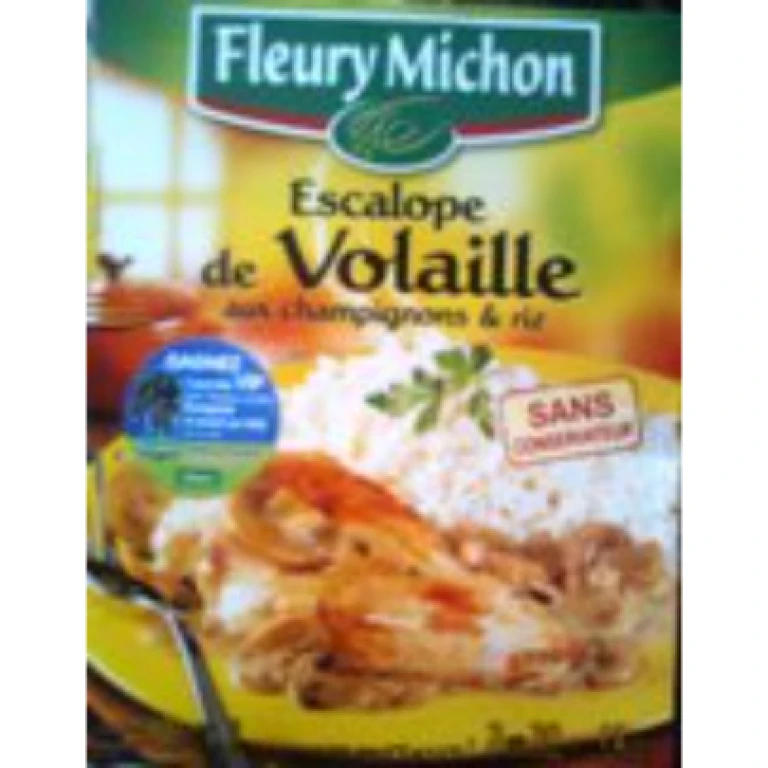 Escalope de volaille champignons et riz fleury michon