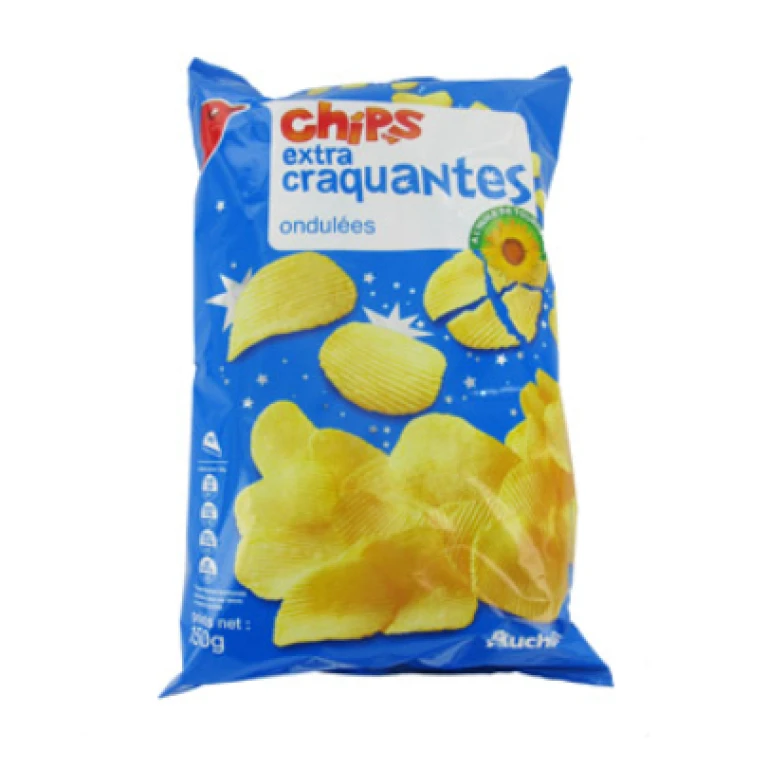 Chips extra craquantes ondulées auchan