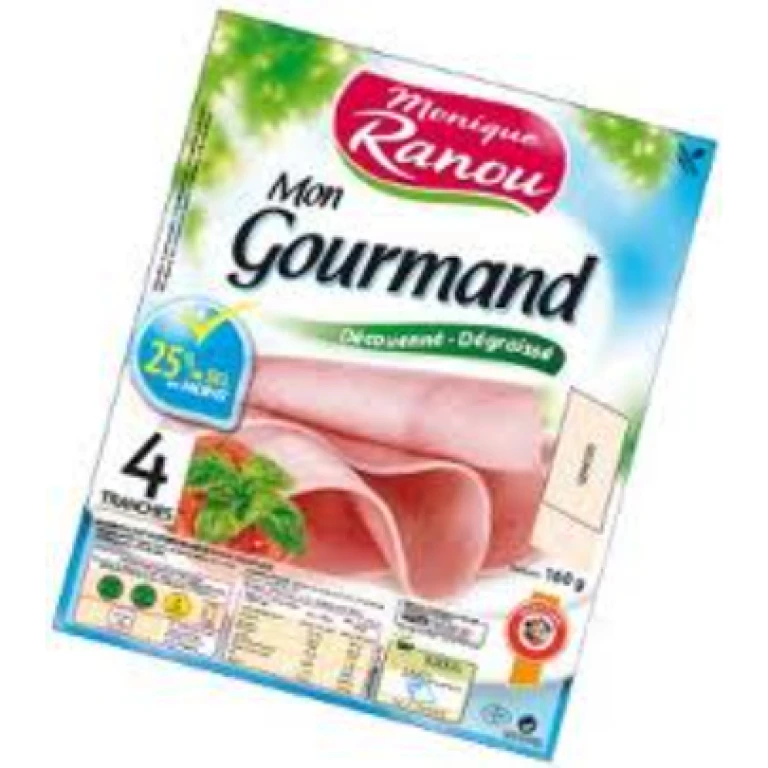 Jambon découenné - dégraissé "mon gourmand" monique ranou -25% de sel"