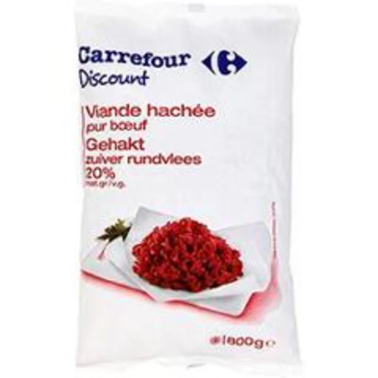 Viande hachée mg 20%(pur boeuf carrefour discount)