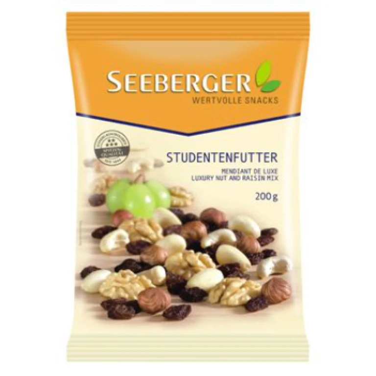 Mélange naturel de noix et de raisins seeberger (wertvoll snacks)