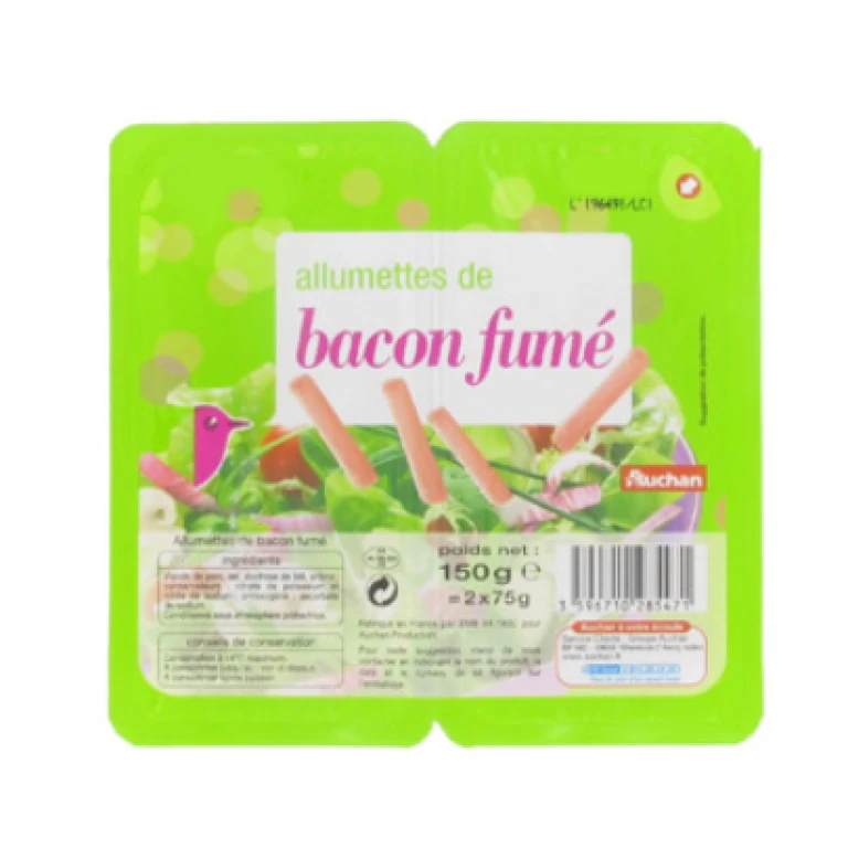 Allumette de bacon fumé auchan