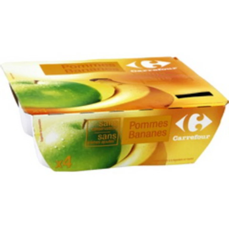 Compote pommes bananes allégée en sucres - Carrefour