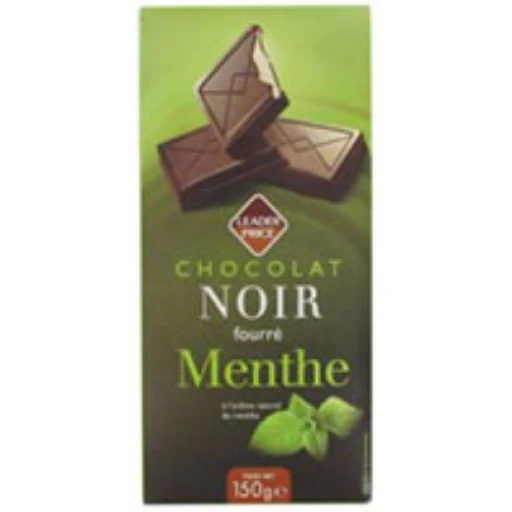 Chocolat Noir fourré Menthe (Leader Price)