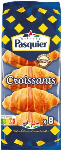 BRIOCHE PASQUIER - Croissants au levain pur beurre - 8 pièces moelleuses de 320g pour un petit déjeuner gourmand et authentique - - Lot De 4 - Vendu Par Lot