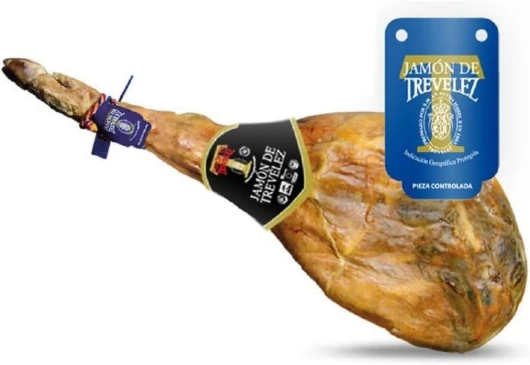 LalolaGourmet - Jambon Serrano Trevélez I.G.P - (7.5/8 kg) - Jambon Espagnol Blanc - Label BLUE Avec Plus de 17 Mois de Maturation Naturelle - 100% Naturel et Sans Gluten