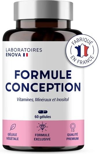 FORMULE CONCEPTION - 60 Jours - Acide Folique, Myo-Inositol, Vit grp B,Vit C, Vit E, Oligoélements, Sélénium, Iode - 1 gélule/jour - SOPK - Fabriqué en France