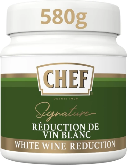 Réduction De Vin Blanc - Végan et Sans Gluten - Aides Culinaires, Gamme Signatures En Pâte - Pot de 580g Vin Blanc 580g