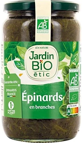 Délices Verdoyants: Épinards Bio Frais en Branches Jardin Bio Etic - 630g Savoureux, Nutritifs et Respectueux de l'Environnement! - Le Lot De 3