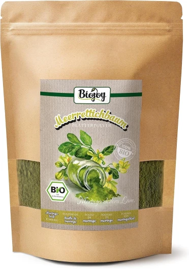 Moringa en poudre BIO (500 g), Poudre de Feuilles de Moringa, sans additifs (Moringa oleifera Lam.)