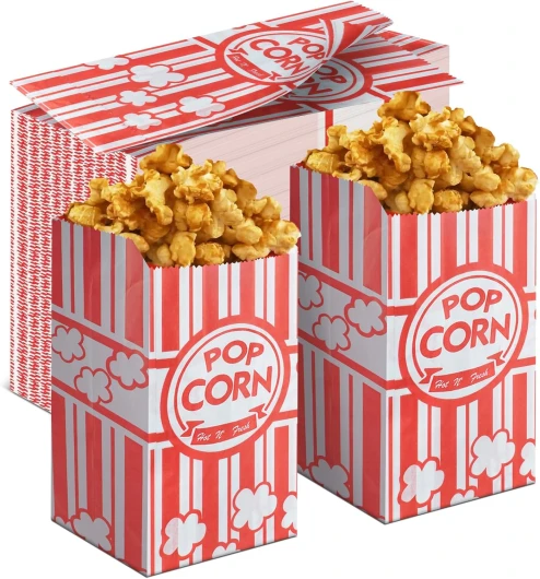 ZTTSZZ 200 PièCes Sachet Pop Corn, Poche Pour Pop Corn, 9 X 6 X 21 Cm Pop Corn Boite, Sac Pop Corn Sacs à Bonbons Pour Collation RéTro SoiréE CinéMa FêTe D'Anniversaire De Mariage 200PCS