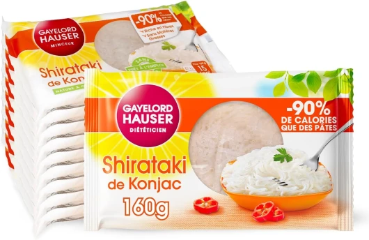 Konjac - Shirataki de Konjac - Nature - Sans Rinçage - Prêt à l'Emploi - 10 Paquets de 160 g