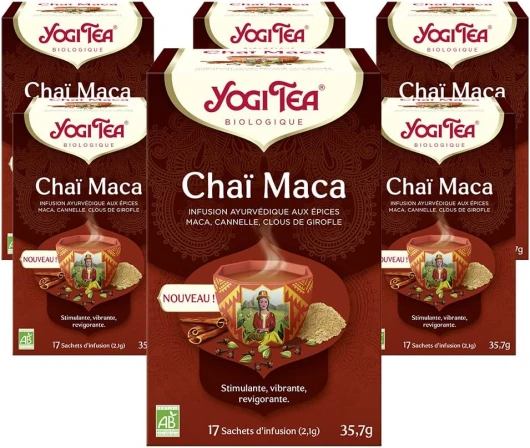 , Chaï Maca, Thé Bio, Mélange de Cannelle, Clous de Girofle et Maca, 102 (6x17) Sachets de Thé