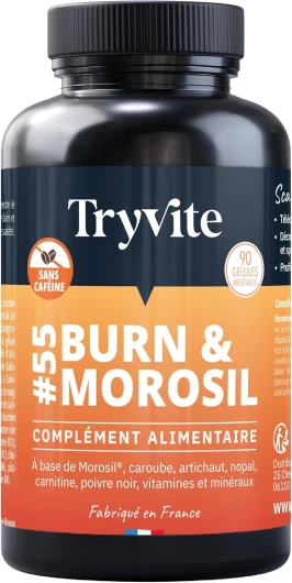 Bruleur de Graisse Puissant - Coupe Faim Puissant et Efficace - Morosil Perte de Poids Rapide et Efficace - Minceur Homme & Femme - TRYVITE BURN&MOROSIL - SANS CAFEINE - Fabriqué en France