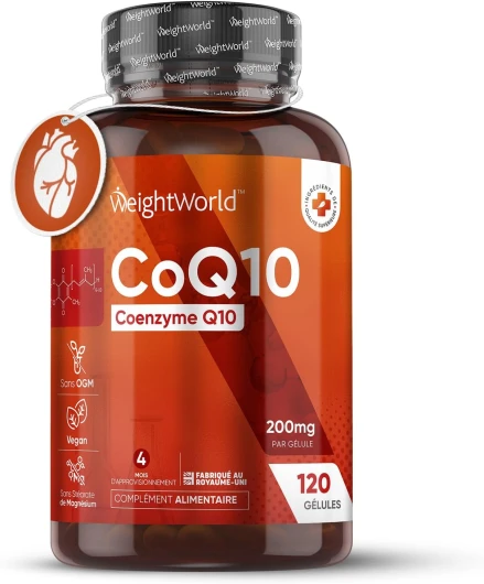 Coenzyme Q10 200mg Extra Fort - 120 Gélules Vegan (4 Mois) - Antioxydant Puissant Contient 100% d'Ubiquinone Forte & Pure - Coq10 Fermenté Haute Biodisponibilité Testé en Laboratoire Qualité Premium