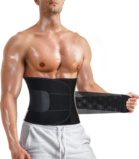 Ceinture de Sudation Abdominale pour Homme Minceur Ceinture Amincissante Gaine Ventre Plat Néoprène Sport Réglable Fitness Sauna Noir XL