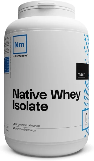 Isolat De Whey Native Low Lactose- Jusqu'à 90% de protéines • Lait français • Prise de Muscle • Musculation & Fitness - Nutrimuscle - Nature - 1,5kg Nature 1.5 kg (Lot de 1)