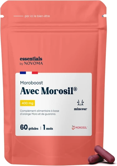 Morosil® 400 mg avec Guarana - Soutien pour le Métabolisme et le Contrôle du Poids, 60 Gélules Végétales, Cure de 1 Mois, Fabriqué en France, Essentials by Novoma