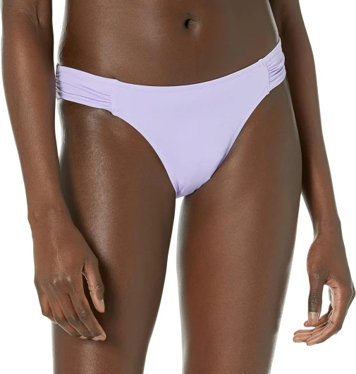 Bas de Maillot de Bain Bikini à Bande Plissée Latérale Femme 48 Lavande