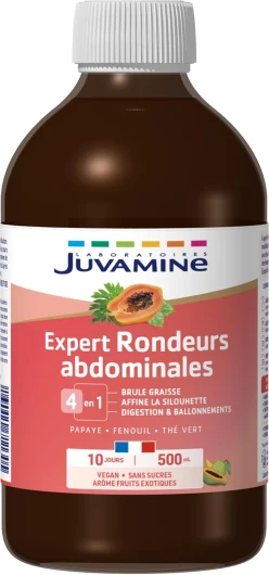 Expert Rondeurs Abdominales - 45 ans et + - Action 4-en-1 - Brûle-graisse, Digestion et Ballonnements - Affine la silhouette - Format 500 mL - Fabriqué en France Unique 500 ml (Lot de 1)