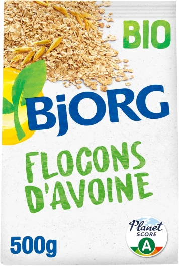 Flocons d'Avoine Bio - Céréales Complètes Riches en Fibres - Sans Sucres Ajoutés - 500 g Céréales Complètes (500 Gr)