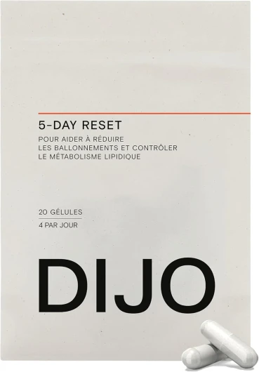 5-Day Reset - Cure Ventre Plat en 5 Jours - Réduit Ballonnements - Formule Unique avec Carvi, Charbon Végétal, Fenouil et Alpha-galactosidase - 4 Gélules par Jour - Fabriqué en France - Vegan