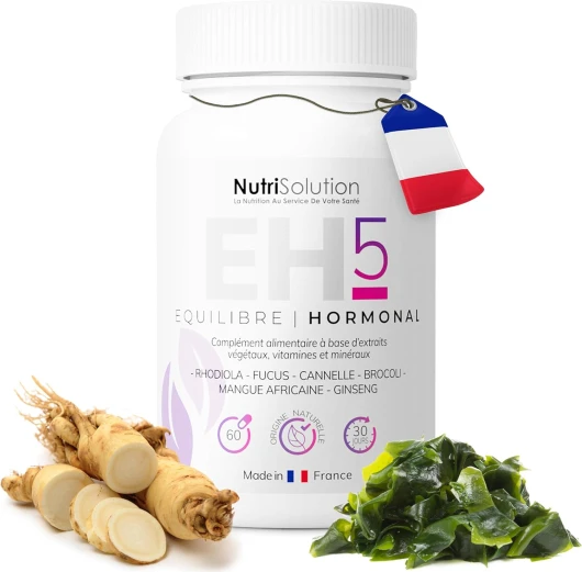 Équilibre Hormonal 5 par NutriSolution - Complément Alimentaire Minceur Energétique Hormones pour Favoriser Perte de Poids Naturelle - Made in France - 60 gélules